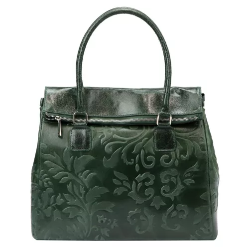 Luka 20-054 zöld női bőr válltáska 37 x 30 x 15 cm