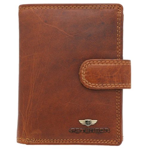Peterson PTN WL-0306L-COM barna férfi bőr pénztárca 10.3 x 12.5 x 3 cm