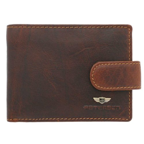 Peterson PTN WL-1012L-COM barna férfi bőr pénztárca 10,5 x 12,5 x 3 cm