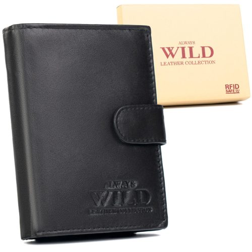 Wild N4L-P-SCR fekete férfi bőr pénztárca 10.3 x 12.5 x 3 cm