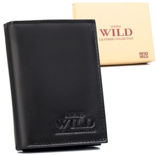 Wild N4-P-SCR fekete férfi bőr pénztárca 10.3 x 12.5 x 3 cm