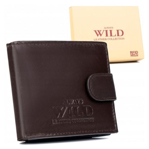 Wild N0035L-P-SCR barna férfi bőr pénztárca 10,5 x 12,5 x 3 cm