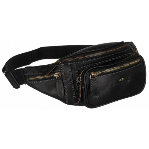 Peterson PTN WB-2506-COM fekete férfi marhabőr övtáska 34 x 13 x 7 cm