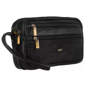  Peterson PTN 1058-NDM fekete férfi bőr autós táska 21 x 13 x 7 cm