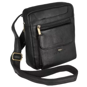   Peterson PTN PR-99-NDM fekete férfi bőr oldaltáska 18 x 21 x 8 cm