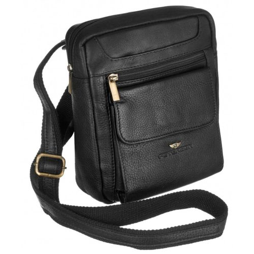 Peterson PTN PR-99-NDM fekete férfi bőr oldaltáska 18 x 21 x 8 cm 