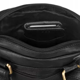   Peterson PTN PR-99-NDM fekete férfi bőr oldaltáska 18 x 21 x 8 cm