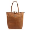 MiaMore 01-014 Z barna női bőr válltáska 40 x 38 x 13 cm