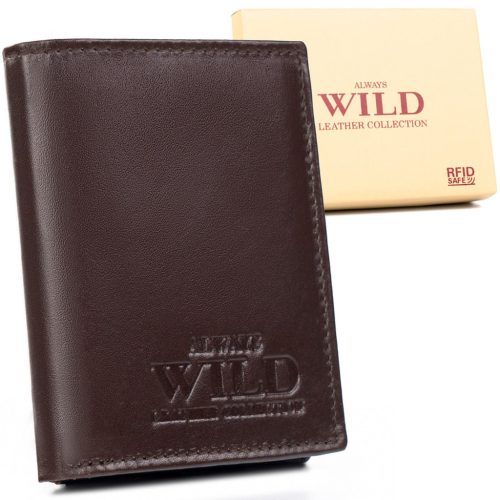 Wild N4-P-SCR barna férfi bőr pénztárca 10.3 x 12.5 x 3 cm