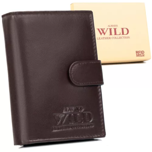 Wild N4L-P-SCR barna férfi bőr pénztárca 10.3 x 12.5 x 3 cm