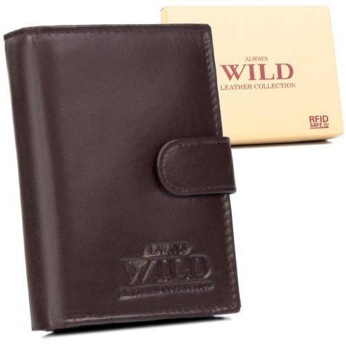 Wild N4L-P-SCR barna férfi bőr pénztárca 10.3 x 12.5 x 3 cm