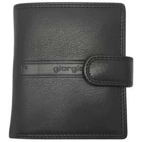 Giorgio Carelli fekete bőr pénztárca, RFID 10,3 x 8,7 cm