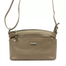   MiaMore 01-013 taupe női bőr válltáska, oldaltáska 24 x 16 x 11 cm