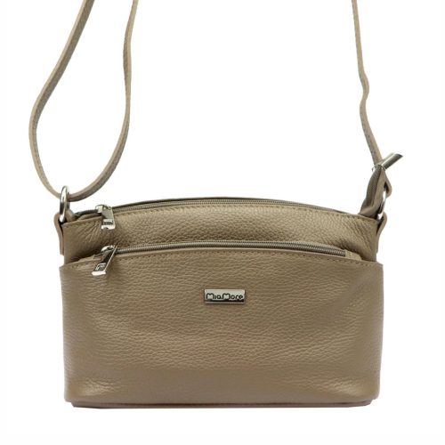 MiaMore 01-013 taupe női bőr válltáska, oldaltáska 24 x 16 x 11 cm