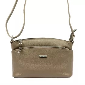   MiaMore 01-013 taupe női bőr válltáska, oldaltáska 24 x 16 x 11 cm