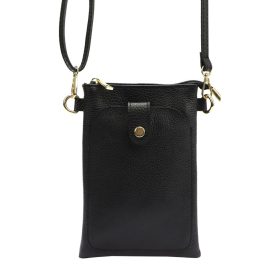   Luka 20-070 fekete női bőr telefontartó, partytáska 14 x 21 x 3.5 cm