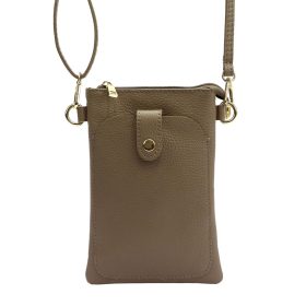   Luka 20-070 sötétbarna női bőr telefontartó, party táska 14 x 21 x 3.5 cm