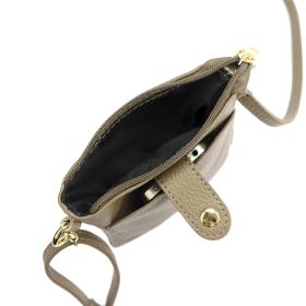   Luka 20-070 sötétbarna női bőr telefontartó, party táska 14 x 21 x 3.5 cm