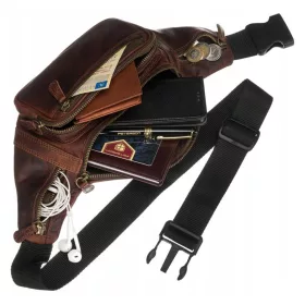   Peterson PTN 2506-OLH barna férfi bőr övtáska, crossbody 37 x 14 x 8 cm