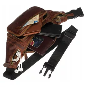   Peterson PTN 2506-OLH barna férfi bőr övtáska 37 x 14 x 8 cm