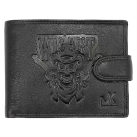   Money Kepper TCC 5600B-2 RFID fekete koponya mintás férfi bőr pénztárca 13 x 10 x 3 cm