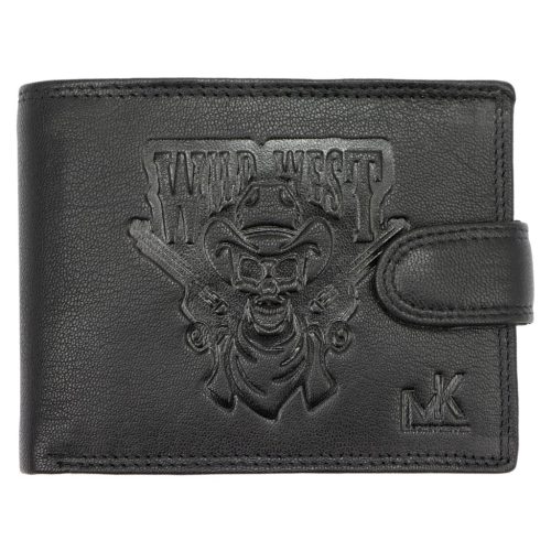 Money Kepper TCC 5600B-2 RFID fekete koponya mintás férfi bőr pénztárca 13 x 10 x 3 cm