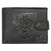 Money Kepper TCC 5600B-2 RFID fekete koponya mintás férfi bőr pénztárca 13 x 10 x 3 cm
