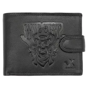   Money Kepper TCC 5600B-2 RFID fekete koponya mintás férfi bőr pénztárca 13 x 10 x 3 cm