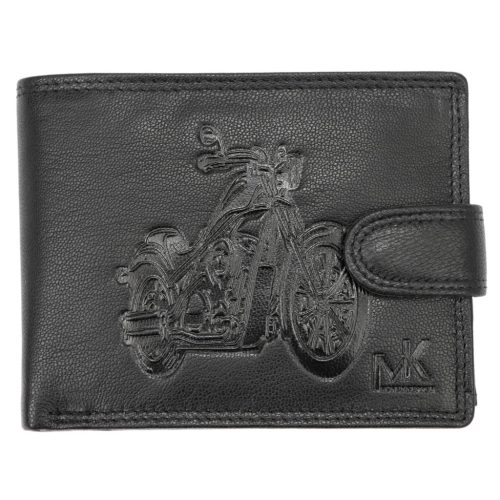 Money Kepper TCC 5600B-4 RFID fekete motor mintás férfi bőr pénztárca 13 x 10 x 3 cm