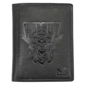   Money Kepper TCC 5601-2 RFID fekete koponya mintás férfi bőr pénztárca 10 x 13 x 3 cm