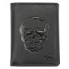 Money Kepper TCC 5601-3 RFID fekete koponya mintás férfi bőr pénztárca 10 x 13 x 3 cm