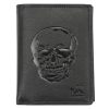 Money Kepper TCC 5601-3 RFID fekete koponya mintás férfi bőr pénztárca 10 x 13 x 3 cm