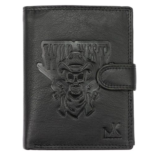 Money Kepper TCC 5601B-2 RFID fekete koponya mintás férfi bőr pénztárca 10.5 x 13 x 3 cm