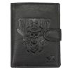 Money Kepper TCC 5601B-2 RFID fekete koponya mintás férfi bőr pénztárca 10.5 x 13 x 3 cm
