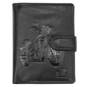   Money Kepper TCC 5601B-4 RFID fekete motor mintás férfi bőr pénztárca 10.5 x 13 x 3 cm