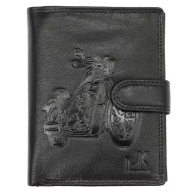   Money Kepper TCC 5601B-4 RFID fekete motor mintás férfi bőr pénztárca 10.5 x 13 x 3 cm