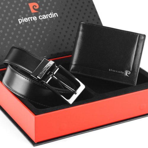 Pierre Cardin ZG-126-BR-125 fekete férfi marhabőr ajándék szett