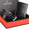 Pierre Cardin ZG-127-BR fekete férfi marhabőr ajándék szett