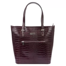   MiaMore 01-011 COCO bordó női bőr kézitáska, válltáska, oldaltáska 38 x 32 x 13 cm