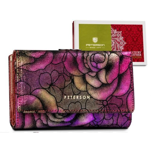 Peterson PTN 42108-MD lila női bőr pénztárca 14,5 × 9 cm