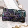 Peterson PTN 421028-MD zöld virág mintás női bőr pénztárca 18,5×10 cm