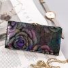 Peterson PTN 421028-MD zöld virág mintás női bőr pénztárca 18,5×10 cm