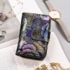 Peterson PTN 425214-MD zöld virág mintás női bőr pénztárca 11 x 15 x 3.5 cm