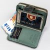 Peterson PTN 425214-MD zöld virág mintás női bőr pénztárca 11 x 15 x 3.5 cm