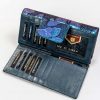 Peterson PTN 42100-ONBF pillangó mintás kék női bőr pénztárca 18,5 x 9,5 cm