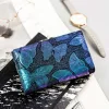 Peterson PTN 42108-ONBF kék pillangó mintás női bőr pénztárca 12.5x8x2.5 cm