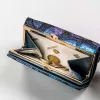 Peterson PTN 42108-ONBF kék pillangó mintás női bőr pénztárca 12.5x8x2.5 cm