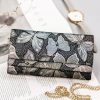 Peterson PTN 421028-ONBF szürke pillangó mintás női bőr pénztárca 18,5 x 9,5 cm