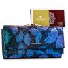 Peterson PTN 421028-ONBF kék pillangó mintás női bőr pénztárca 18,5 x 9,5 cm