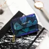 Peterson PTN 423229-ONBF kék pillangó mintás női bőr pénztárca 9 x 7 x 3 cm